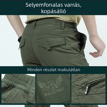 Öv nyári gyorsan száradó nadrág szett férfi vékony kültéri hegymászóruha nagy méretű munkaruhák 1025