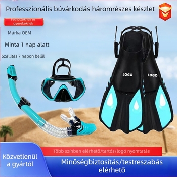 Határokon átnyúló sznorkelező sanbao búvármaszk HD nagyméretű búvárszemüveg légzőcső uszonyok háromrészes szett gyári nagykereskedelem