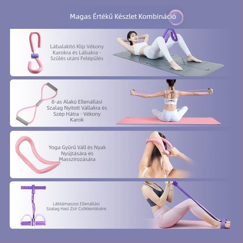 2025-ös női nagy rugalmasságú jóga ellenállás-szalag, négyrészes szett, fitnesz edzéshez, erőnléti segédeszközök, nyújtáshoz, nagy rugalmasságú