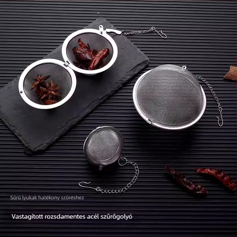 04 rozsdamentes acél fűszergolyó fűszergolyó háztartási teafőző szűrőháló pörkölt ketrec fűszerdoboz konyha nagy