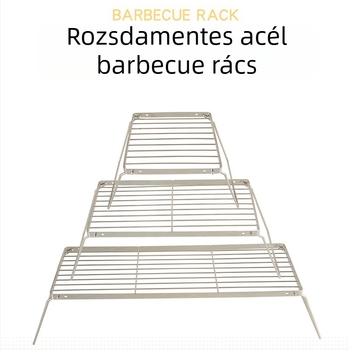 Praktikus összecsukható grillsütő, többfunkciós főzőállvány, rozsdamentes acél tűzhelytartó, BBQ grillsütő, hálós állvány, kempingedény-tartó