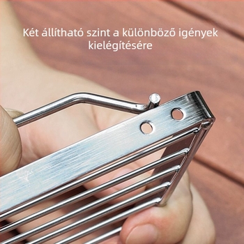 Praktikus összecsukható grillsütő, többfunkciós főzőállvány, rozsdamentes acél tűzhelytartó, BBQ grillsütő, hálós állvány, kempingedény-tartó