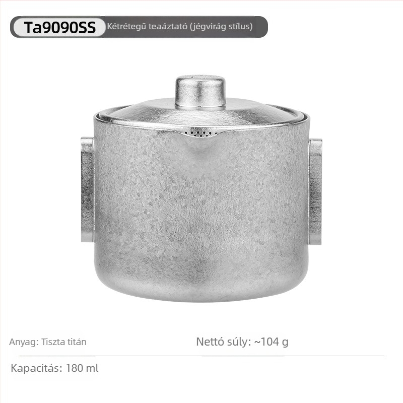 Kültéri tiszta titán teafőző dupla titán expressz csésze kemping utazó teáskészlet hordozható könnyű kung fu teáskanna