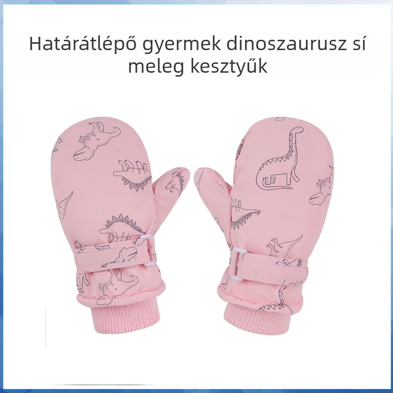 Határokon átnyúló új gyermekkesztyűk gyapjúbéléssel, vastagított fiúkesztyűk, téli lánykesztyűk, baba vízálló síkesztyűk