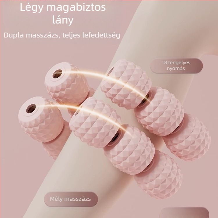 18 kerekű, karcsú lábmű gyűrűs bilincs lábmasszázs görgő görgős buzogány izomnyújtás relaxációs masszázs