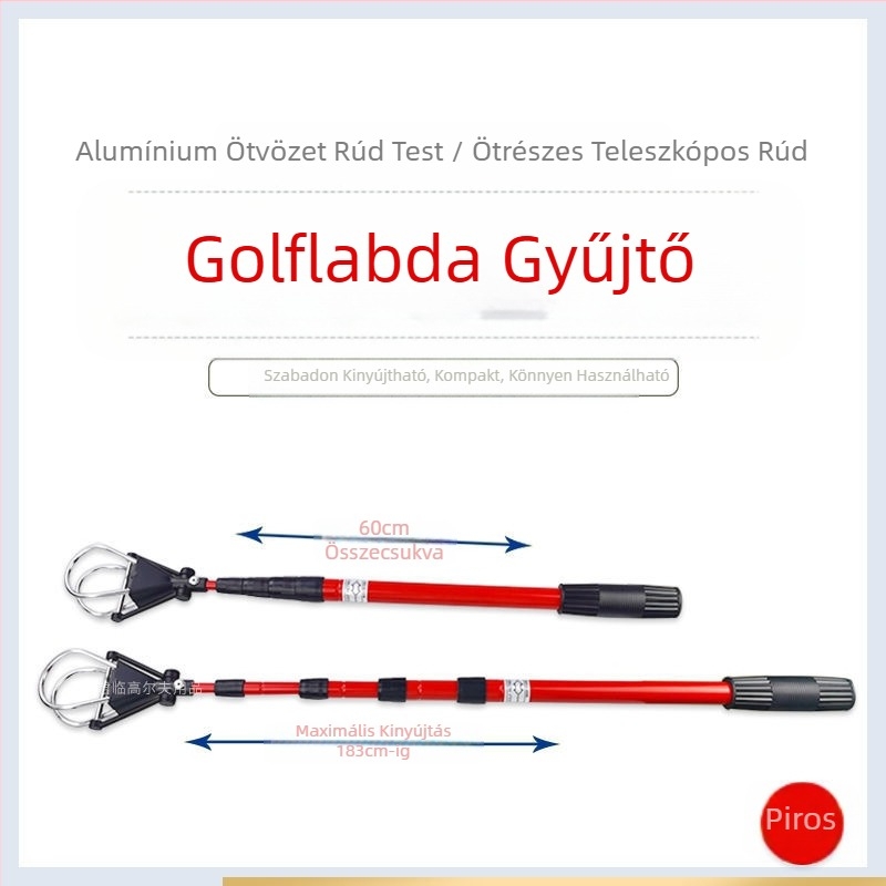 Golflabda-szedő labdaszedő ötrészes behúzható labdaszedő alumíniumötvözet tengely golfpálya kellékek kiegészítők 3 szín