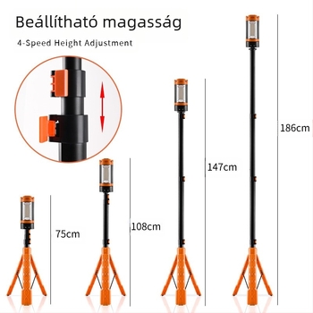 Új, háromoldalas, 1,8 m-es konzolos zseblámpa, erős fényű töltő, kempinglámpa, kültéri, hosszú élettartamú vészhelyzeti munkalámpa