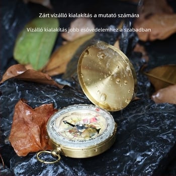 Kültéri iránytű zsebóra nagy pontosságú, többfunkciós, diákpontos, vízálló sportkocsi északi iránytű eszköz