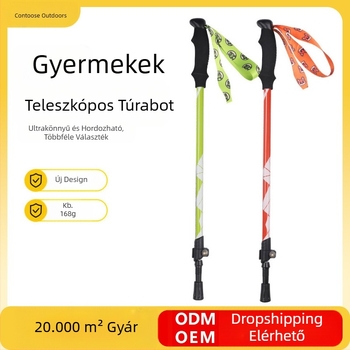 [Gyári] Gyermek alpesi nád összecsukható csúszásgátló alumínium ötvözet mankó multifunkcionális túrázás egyrészes generációs nagykereskedelem