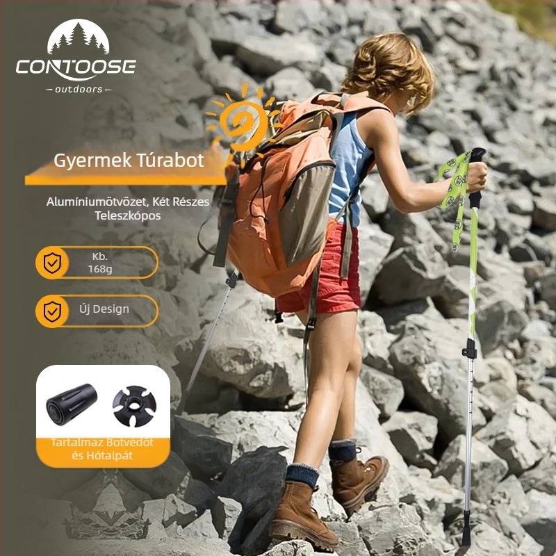 [Gyári] Gyermek alpesi nád összecsukható csúszásgátló alumínium ötvözet mankó multifunkcionális túrázás egyrészes generációs nagykereskedelem