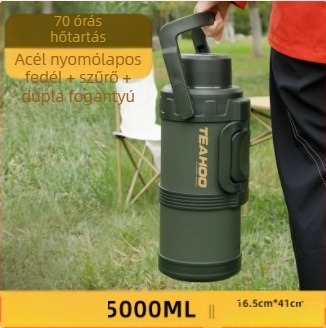 Qihu Thermos nagy kapacitású, 6 literes termosz, hordozható autós kültéri termosz, teljes acél, 316 rozsdamentes acél vízforraló