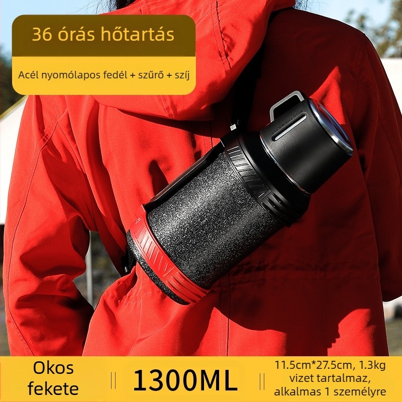 Qihu Thermos nagy kapacitású, 6 literes termosz, hordozható autós kültéri termosz, teljes acél, 316 rozsdamentes acél vízforraló