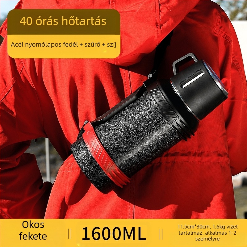 Qihu Thermos nagy kapacitású, 6 literes termosz, hordozható autós kültéri termosz, teljes acél, 316 rozsdamentes acél vízforraló