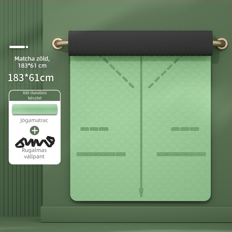 Jógaszőnyeg Ingyenes Szállítás TPE Szélesített 80cm Kezdő Csúszásmentes Fitnesz Jóga Otthoni 0.6mm Jógaszőnyeg