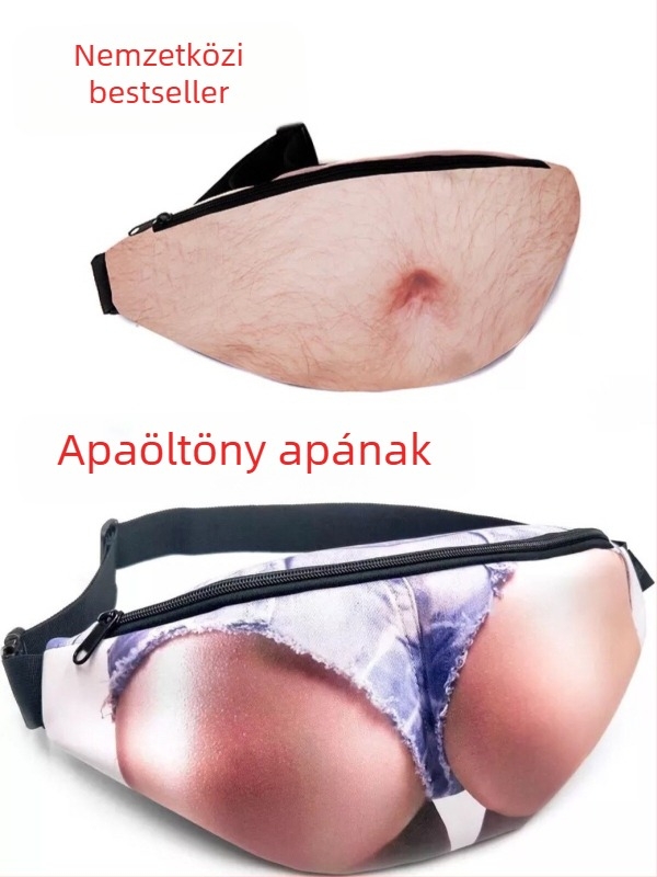Határokon átnyúló dögös apuka táska hasas övtáska zaklatás elleni szimuláció kreatív paródiás sörhasú övtáska gyári nagykereskedelem
