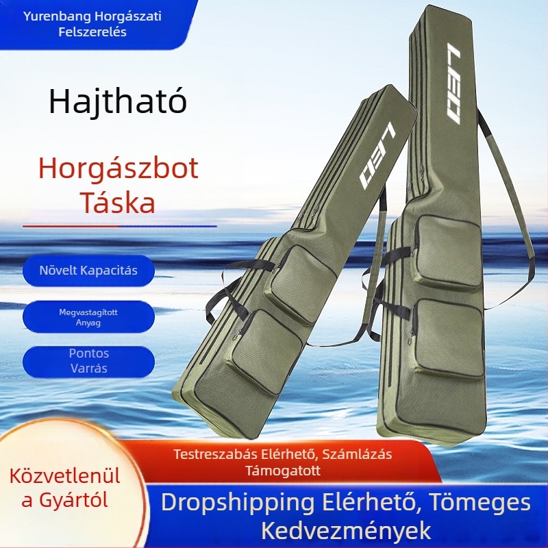 Leou kétrétegű, kés alakú, nagyhasú horgászbot-táska, európai stílusú könyvtári horgászbot-táska, tengeri horgászathoz, vadhorgászathoz, összecsukható, praktikus horgászbot-táska