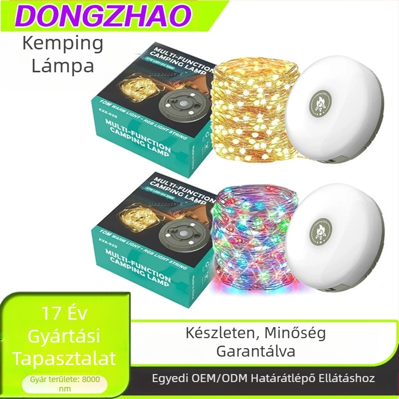 Az Amazon új kültéri kempingstílusú mérőszalag-lámpája, színes LED-es világítással, kempingstílusú sátorlámpával, udvari ünnepi lámpással