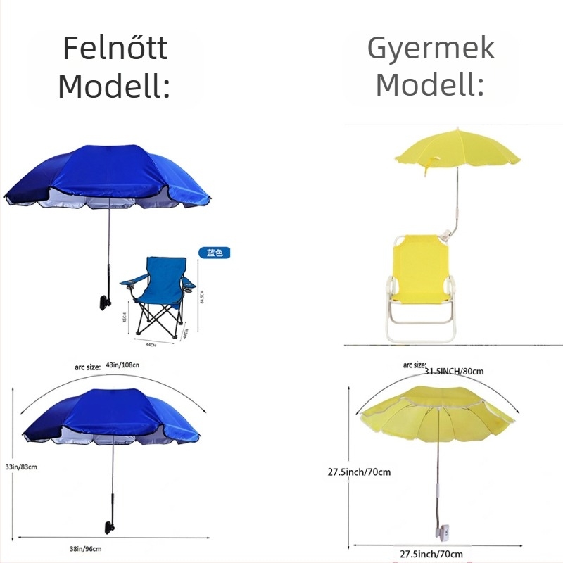 Határokon átnyúló, forró eladású felnőtt strandszék, esernyő, kék és fehér csíkos, klipes esernyő, kempingszék, háttámlás szék, napernyő, esernyő