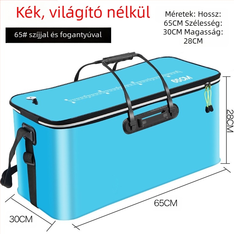 Hordozható halasvödör fedéllel oxigénpumpa EVA vastagított horgászvödör élő halas doboz összecsukható hordozható élő halasvödör vadhorgászathoz