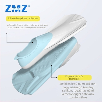 Szilikon uszonyok, testreszabott színű búvárkodáshoz, mellúszáshoz, gyermek úszáshoz, szabadtüdős merüléshez