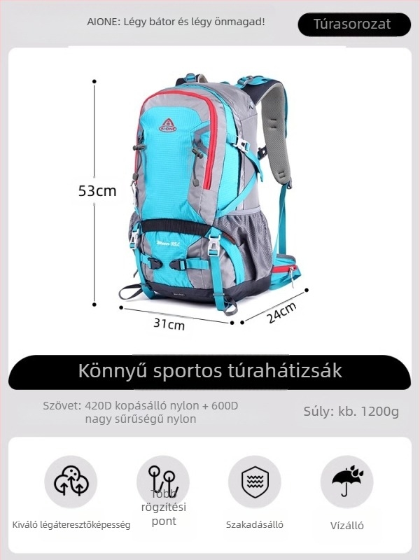 Ai Wang kültéri sportokhoz, hegymászáshoz és túrázáshoz, multifunkcionális, ultrakönnyű, Oxford szövetből készült, 35 literes, nagy kapacitású hátizsák férfiaknak és nőknek