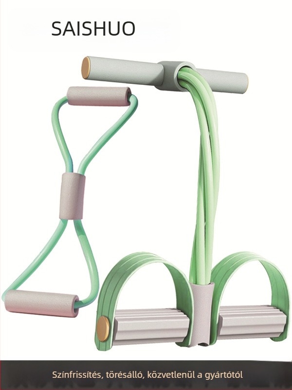 Pedálhúzós, színben illő, négycsöves, 6 szálas hasizom-feszítő, nyitott vállú, gyönyörű hátú, 8 karakteres húzókötél otthoni fitneszruha