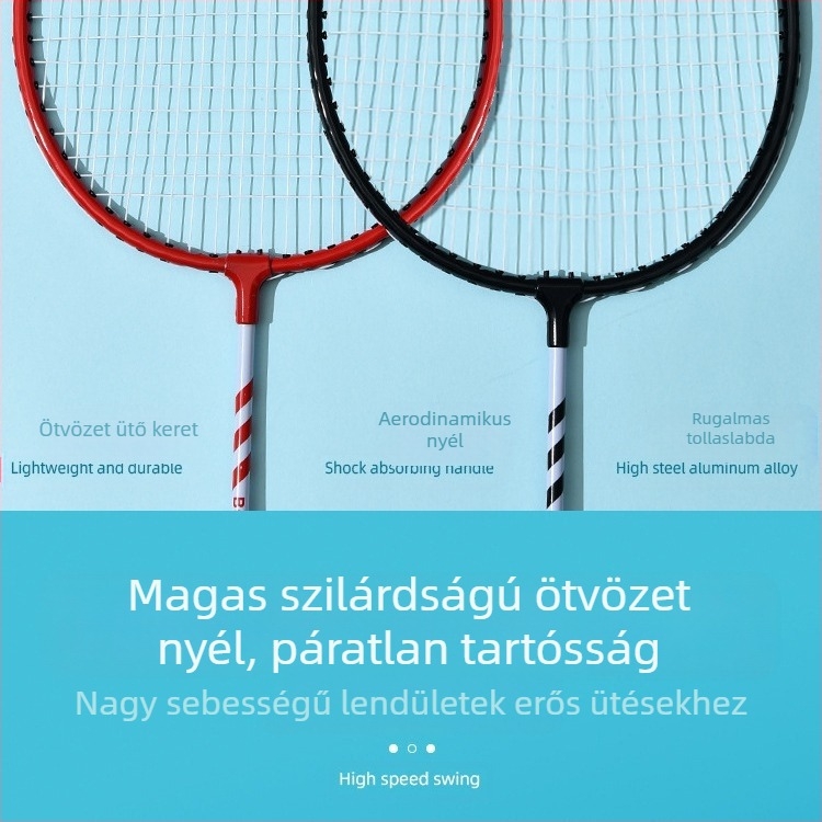 Bestcard tollaslabda ütő, eredeti áruk, nagykereskedelmi, dupla ütésű szivacs fogantyúval, többszínű ötvözetből készült, felnőtt diákoknak szánt ütő