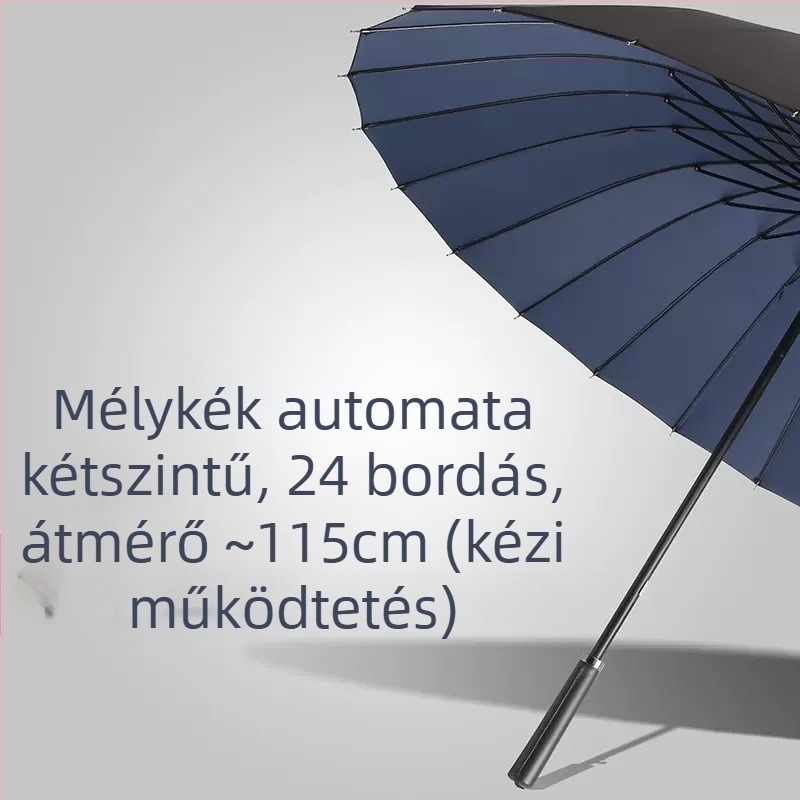 24 csontos esernyő, automatikus dupla horgos, egyenes rúddal ellátott esernyő, nagykereskedelmi napos esernyő, egyedi reklám esernyő, szélálló üzleti hosszú fogantyúval ellátott esernyő