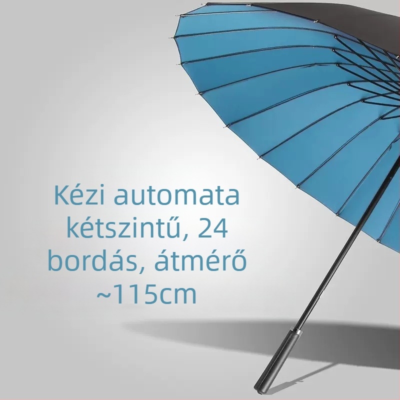 24 csontos esernyő, automatikus dupla horgos, egyenes rúddal ellátott esernyő, nagykereskedelmi napos esernyő, egyedi reklám esernyő, szélálló üzleti hosszú fogantyúval ellátott esernyő