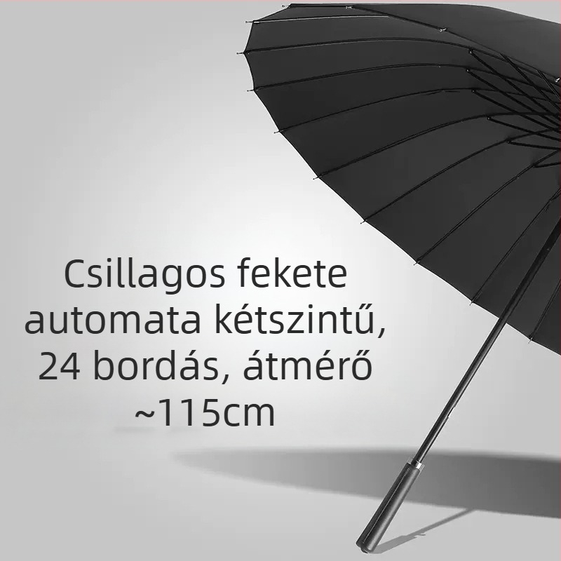 24 csontos esernyő, automatikus dupla horgos, egyenes rúddal ellátott esernyő, nagykereskedelmi napos esernyő, egyedi reklám esernyő, szélálló üzleti hosszú fogantyúval ellátott esernyő