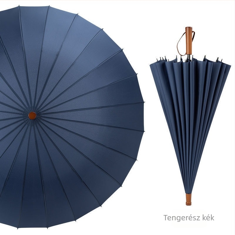 24 csontos esernyő, automatikus dupla horgos, egyenes rúddal ellátott esernyő, nagykereskedelmi napos esernyő, egyedi reklám esernyő, szélálló üzleti hosszú fogantyúval ellátott esernyő