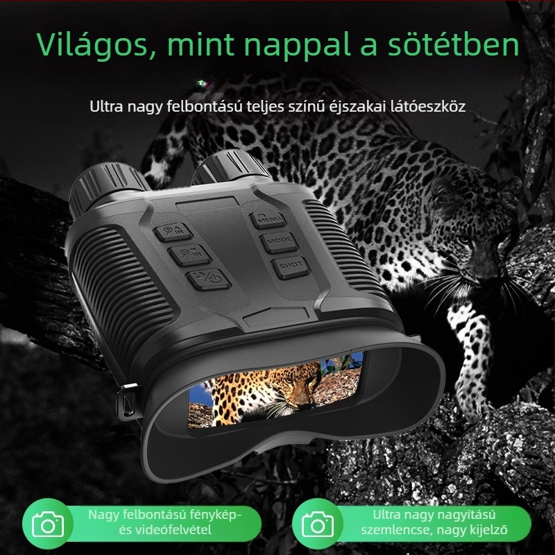 Határokon átnyúló új 4K-s, gyenge fényviszonyok mellett is használható, teljes színű éjjellátó készülék, ultra-tiszta, nagyméretű képernyővel, 8x digitális zoommal, infravörös kültéri éjjellátóval