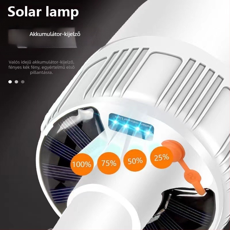 Napelemes LED vészvilágítás Éjszakai piac Mobil istálló kempingvilágítás Kültéri világítás Függesztett lámpa Távirányítós izzólámpa