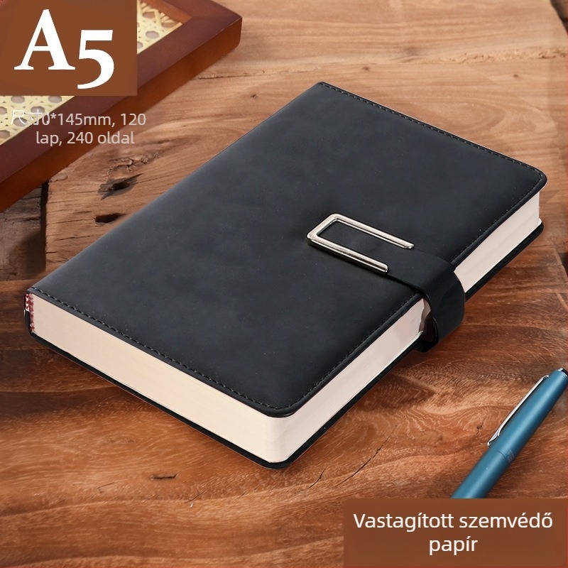 Vastag bőr jegyzettömb csattal, üzletembereknek, egyszerű főiskolai hallgatóknak, 5 megbeszélésnapló művészet