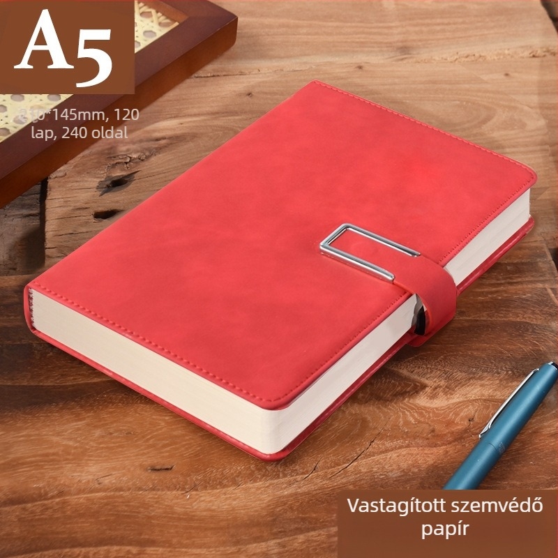 Vastag bőr jegyzettömb csattal, üzletembereknek, egyszerű főiskolai hallgatóknak, 5 megbeszélésnapló művészet