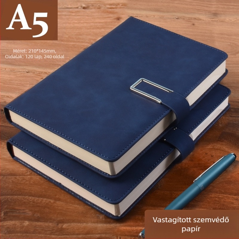 Vastag bőr jegyzettömb csattal, üzletembereknek, egyszerű főiskolai hallgatóknak, 5 megbeszélésnapló művészet