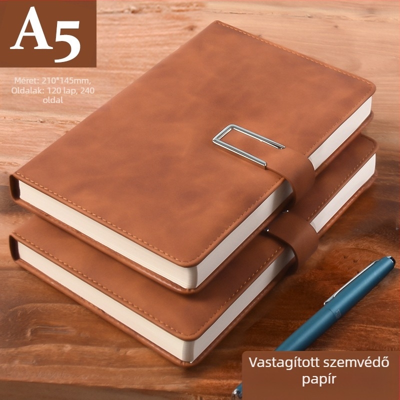 Vastag bőr jegyzettömb csattal, üzletembereknek, egyszerű főiskolai hallgatóknak, 5 megbeszélésnapló művészet