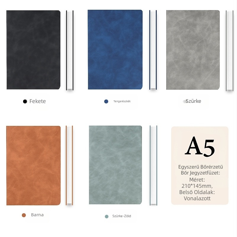 Vastag bőr jegyzettömb csattal, üzletembereknek, egyszerű főiskolai hallgatóknak, 5 megbeszélésnapló művészet