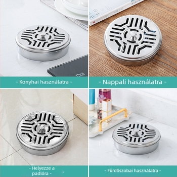 Vastagított rozsdamentes acél szúnyogfüstölő doboz, megemelt fedéllel, háztartási szúnyogfüstölő tányér, szúnyogfüstölő állvány szürke tányérral, tűzálló, kreatív szantálfa tűzhely
