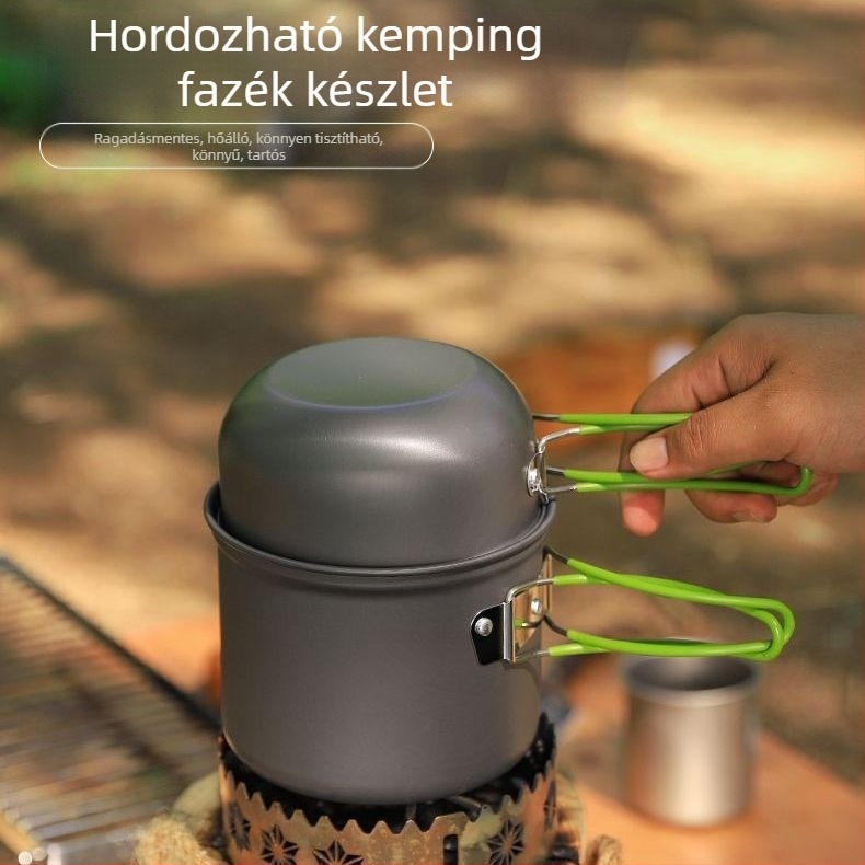 Kültéri, egyetlen főzőlappal ellátott kemping piknikkészlet, ultra könnyű, hordozható tálfazék piknikhez