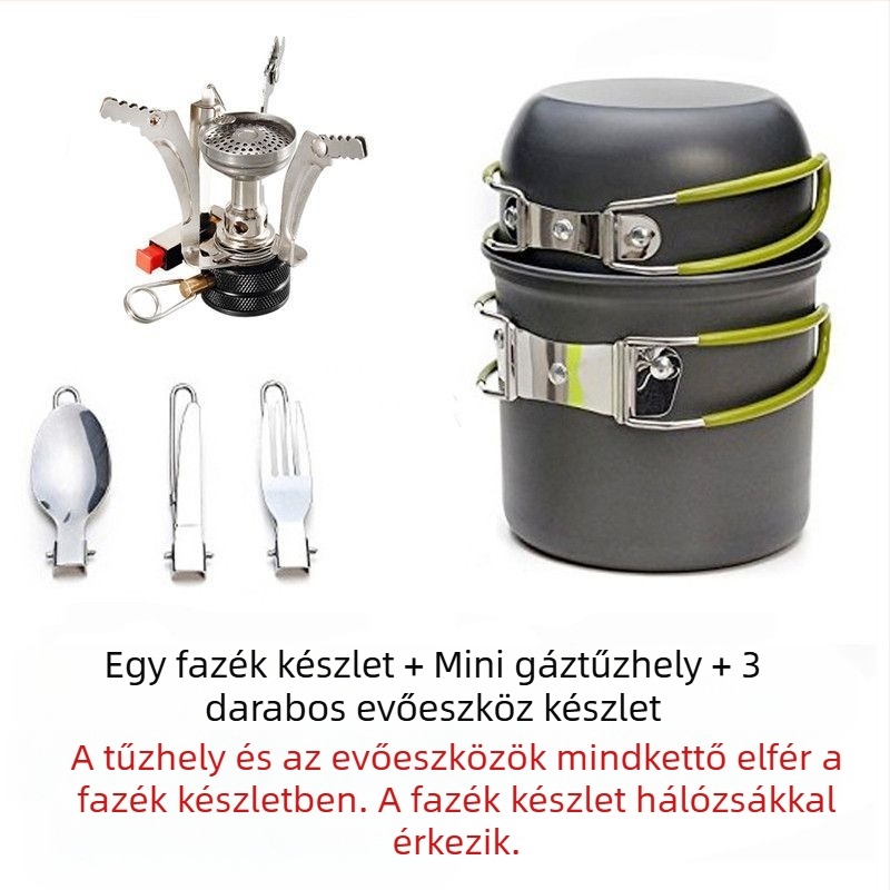 Kültéri, egyetlen főzőlappal ellátott kemping piknikkészlet, ultra könnyű, hordozható tálfazék piknikhez