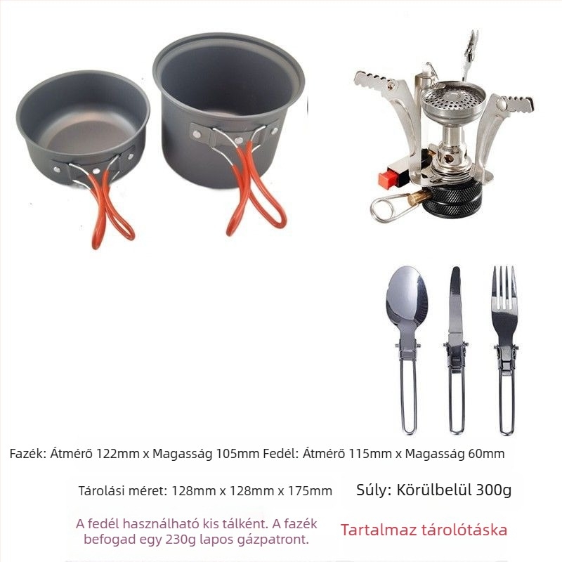 Kültéri, egyetlen főzőlappal ellátott kemping piknikkészlet, ultra könnyű, hordozható tálfazék piknikhez