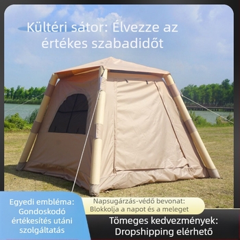 Dupla gyorsan nyitható felfújható sátor kempingezéshez, éjszakai utazáshoz, csillagos égbolt, esőálló, kis gerincű kültéri levegőoszlopos sátor felállítás nélkül