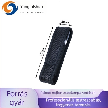 Erős fényű zseblámpa tároló szövetborítás kültéri hordozható zseblámpa táska zseblámpa kiegészítők fekete nejlon védőhuzat
