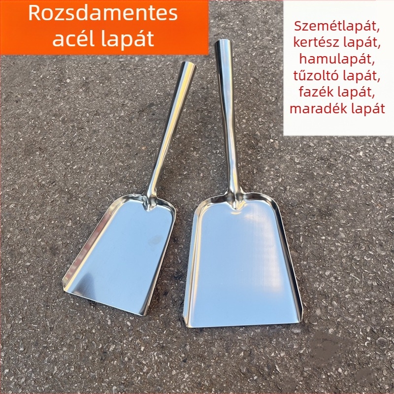 Rozsdamentes acél vastagított fazéklapát Régi vágású hosszú nyelű nagy és kis tűzlapát Szénlapát Háztartási szeméttisztító lapát Kőműves lapát Hamulapát