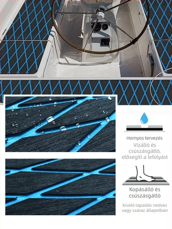 Csúszásgátló evezős deszka, csúszásgátló védő lábtartó, kajak kiegészítők, rombusz teakfa, tengeri EVA padlószőnyeg