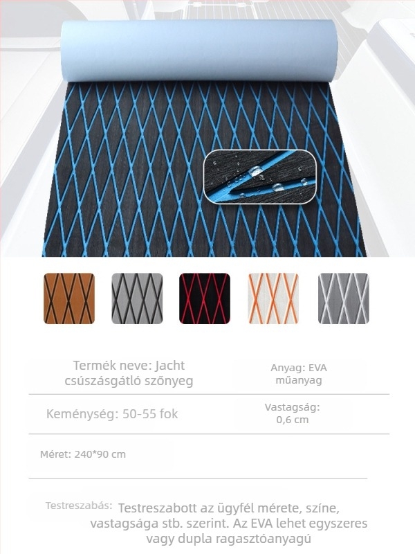 Csúszásgátló evezős deszka, csúszásgátló védő lábtartó, kajak kiegészítők, rombusz teakfa, tengeri EVA padlószőnyeg