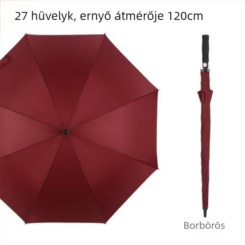 Vízálló tok, hosszú nyelű esernyő, nagy szemű eső, kettős célú, viharálló szálas, egyenes rúddal, erős és tartós napvédő golf esernyő