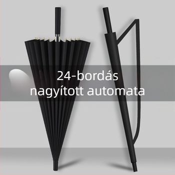 24 csontos esernyő automata esernyő nagy, túlméretezett gyári nagykereskedelmi egyenes hosszú nyelű esernyő napsütéses és esős kettős felhasználású logóval