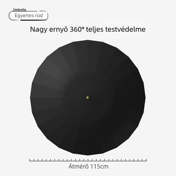 24 csontos esernyő automata esernyő nagy, túlméretezett gyári nagykereskedelmi egyenes hosszú nyelű esernyő napsütéses és esős kettős felhasználású logóval